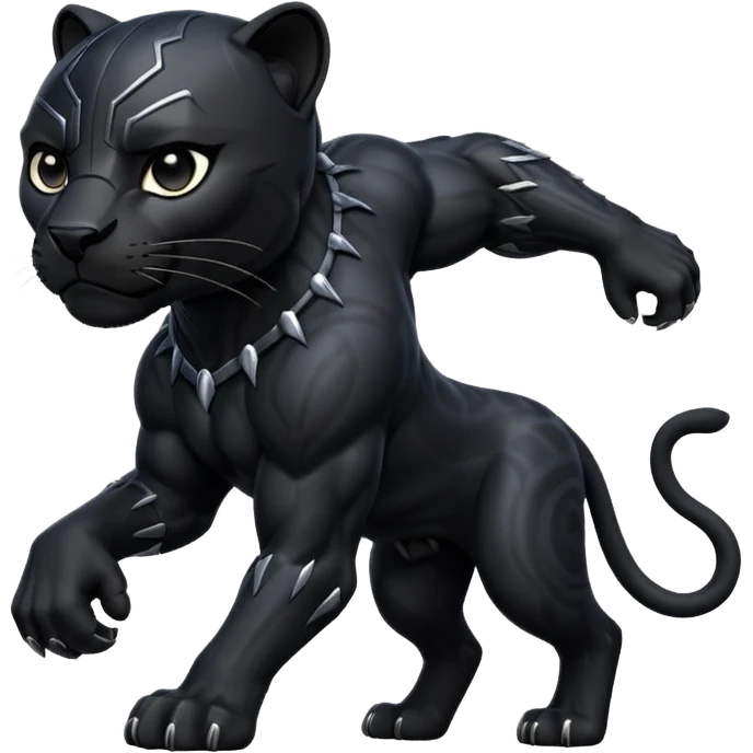 Real black panther walking impassive emoji