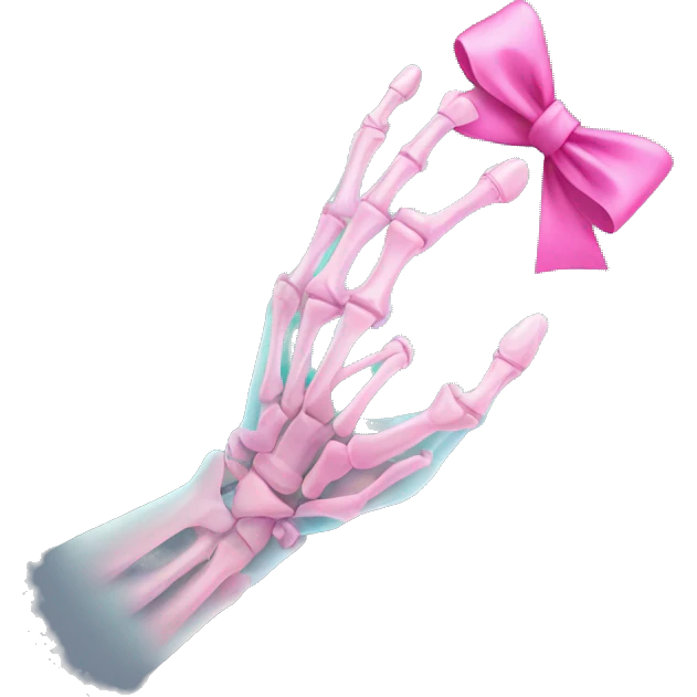 X-ray arm with pink bow emoji