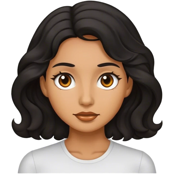 Mujer trigueña cabello negro ondulado  emoji
