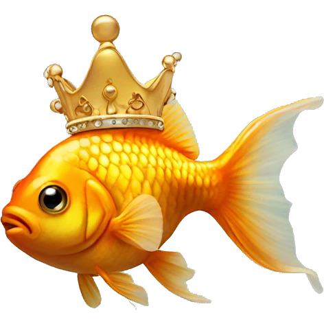 goldfish wearing a crown emoji