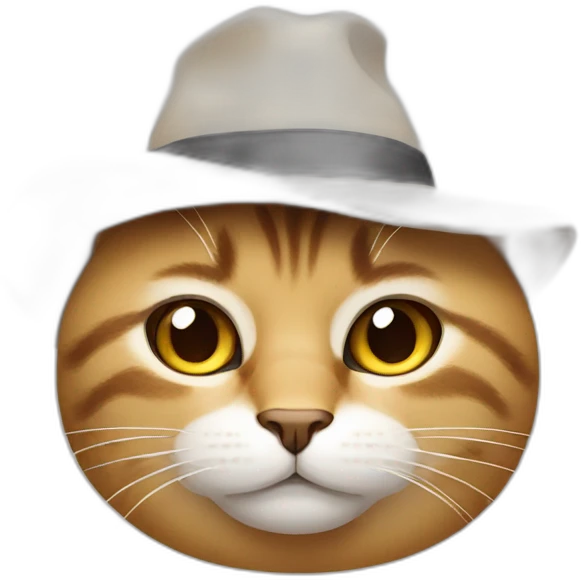 cat with a hat with a bored face emoji