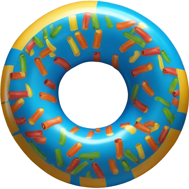 Brightly colored inner tube in a pool emoji