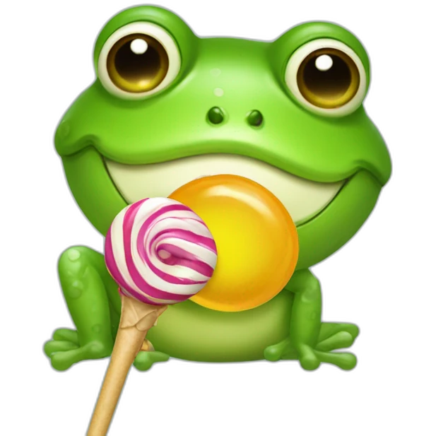 frog sucking lollipop emoji