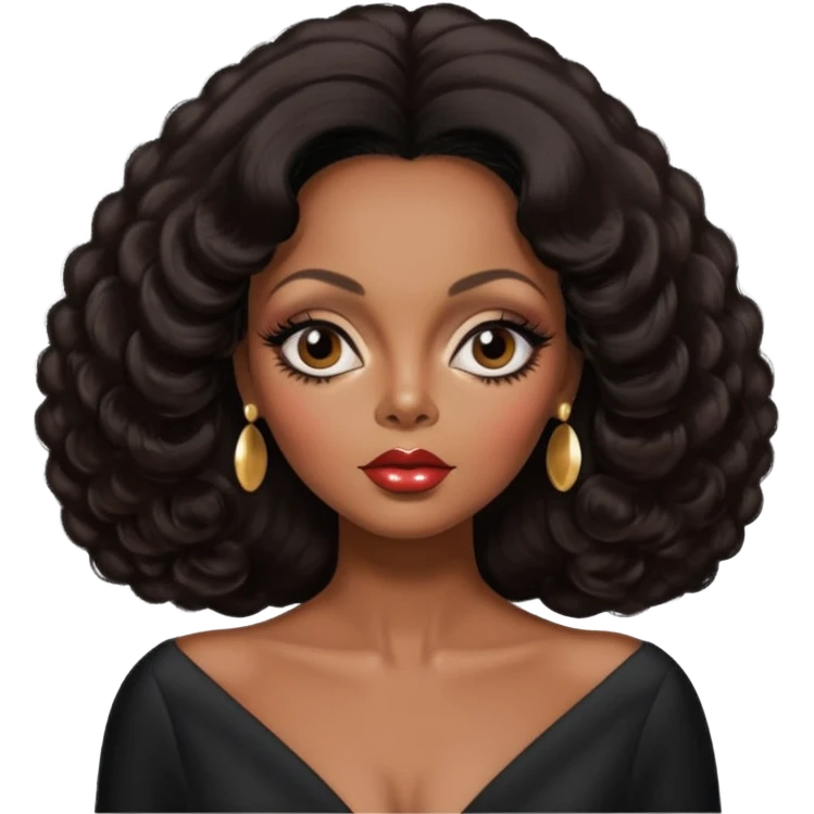 Diana Ross with dark brown hairstyles 60s emoji
