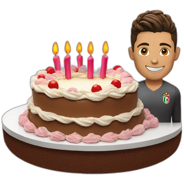 Cristiano ronaldo with birthday cake emoji