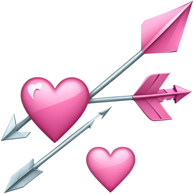 super realistic arrow with pink hearts emoji