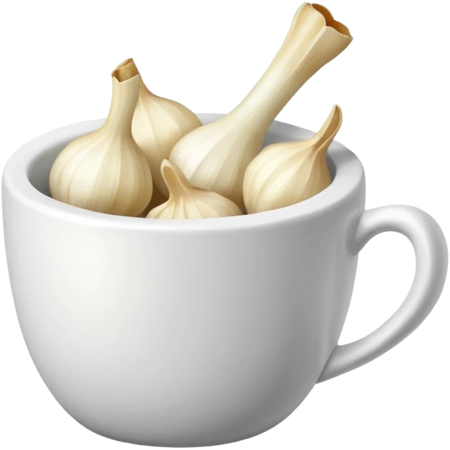 individual peeled garlic clove in a cup emoji