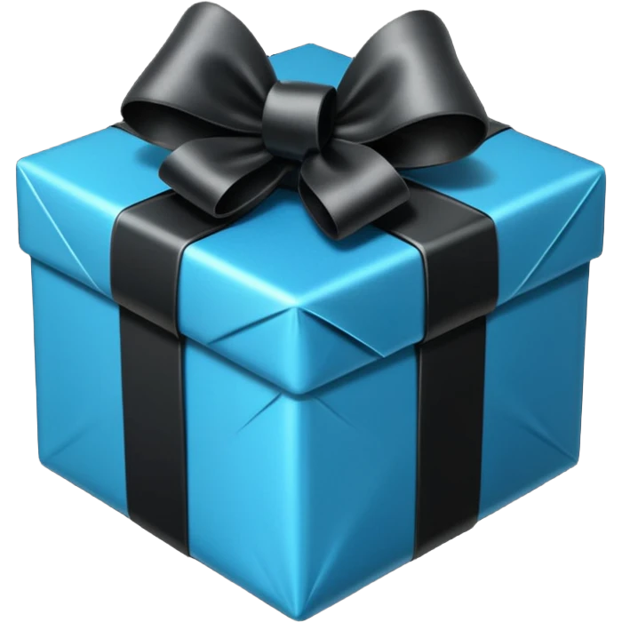 black present with black sparkling bow  emoji