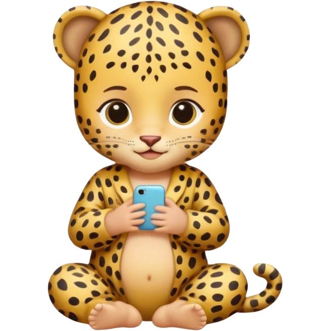 human baby with leopard patterned clothes emoji