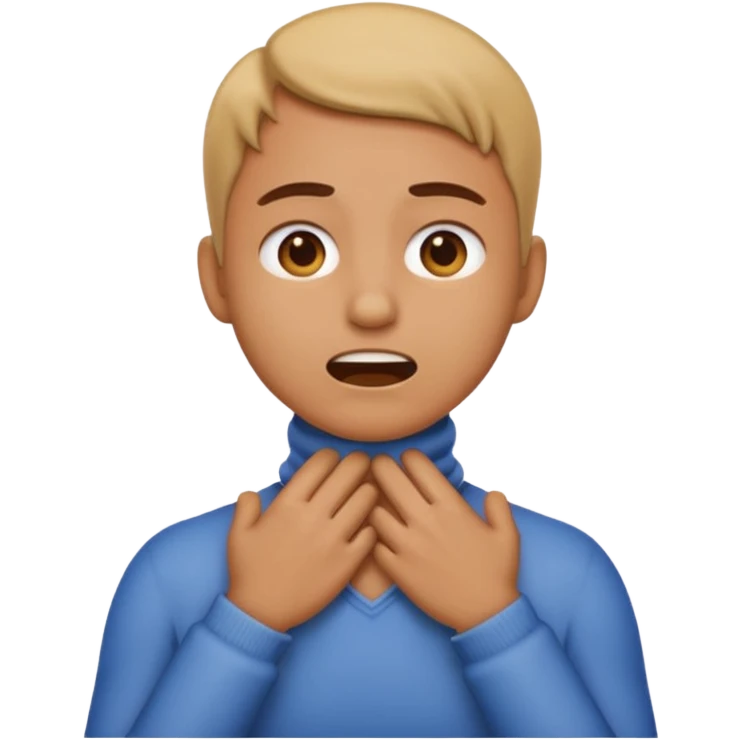 an emoji with its hands on its neck pretending to choke itself out emoji