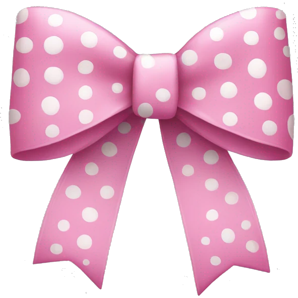 pink bow with white dots emoji