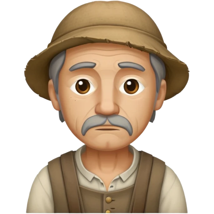 Peasant man sad emoji