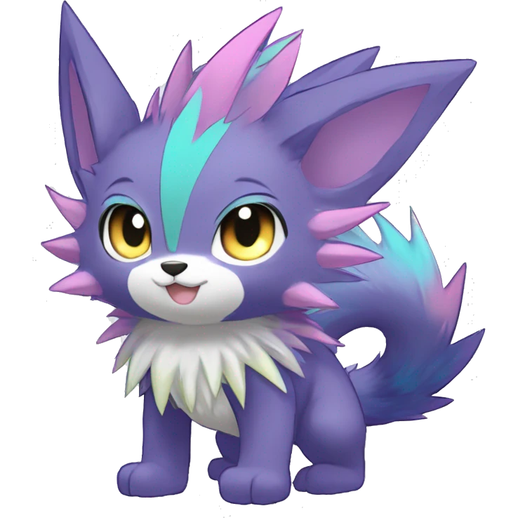Anthro Scalie Spiky Cool Edgy Magical Shiny Colorful Pastel Sparkle Kemono-style Chibi Fantasy-Animal-Fakémon-Pokémon-Hybrid Fur Sona Aesthetic Full Body emoji