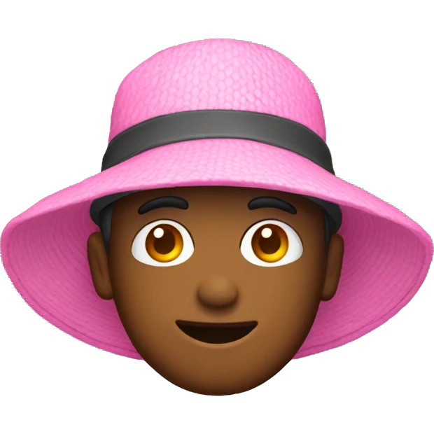 Pink fisher hat emoji