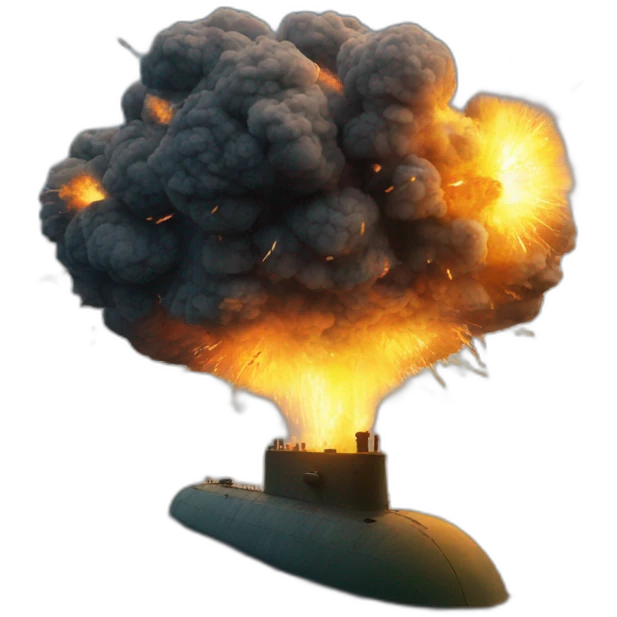 military submarine explosion emoji