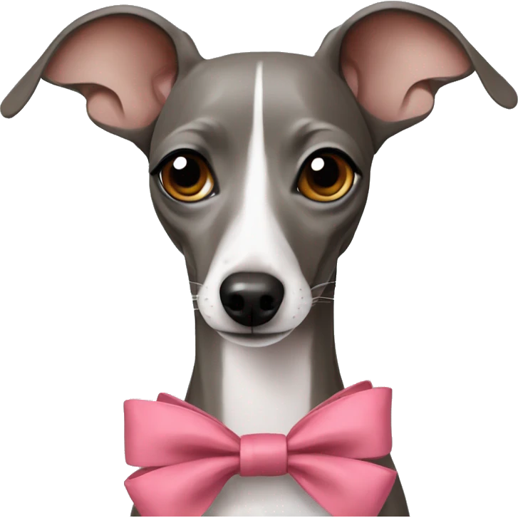 Italian greyhound with bows emoji