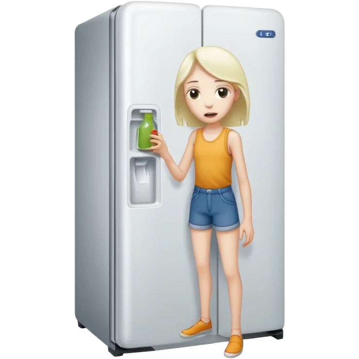 Person starving opening the fridge's door emoji