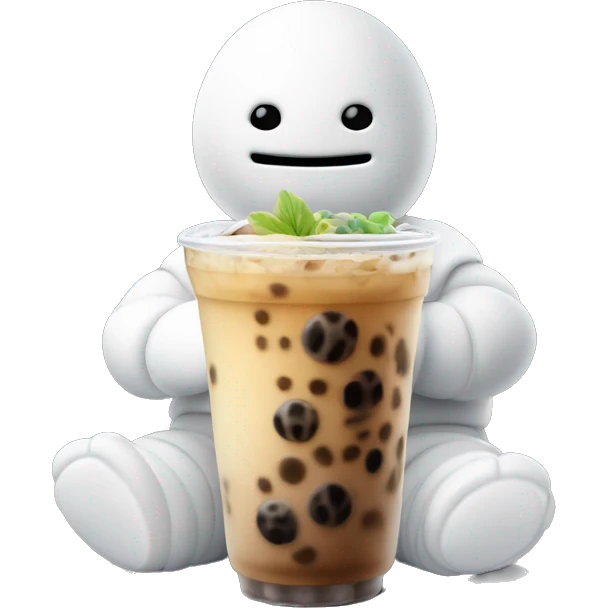 michelin man with boba tea emoji