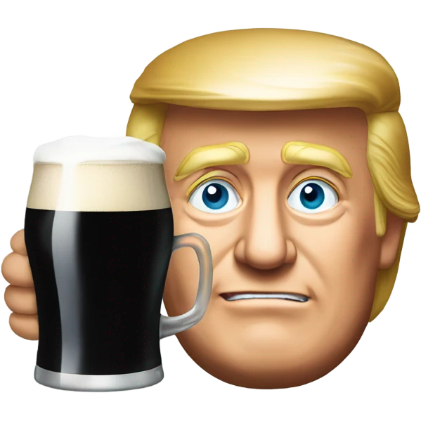 Trump drinking Guinness thinking Ireland is part of the US emoji