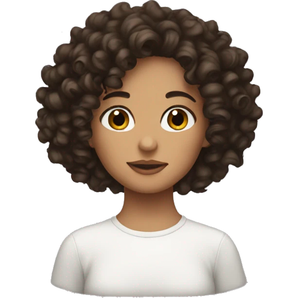 curly aesthetic brunette girl emoji