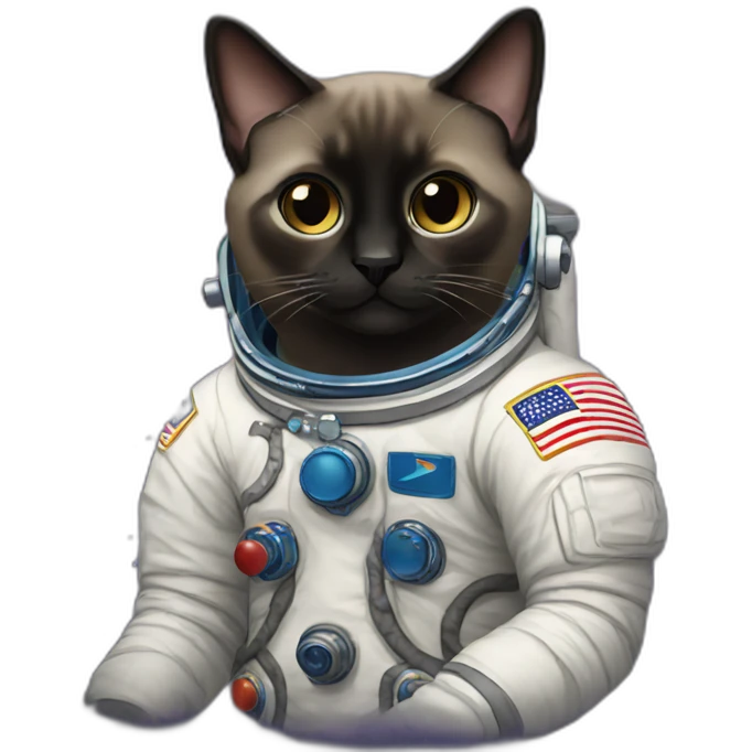 astronaut dark siamese cat emoji