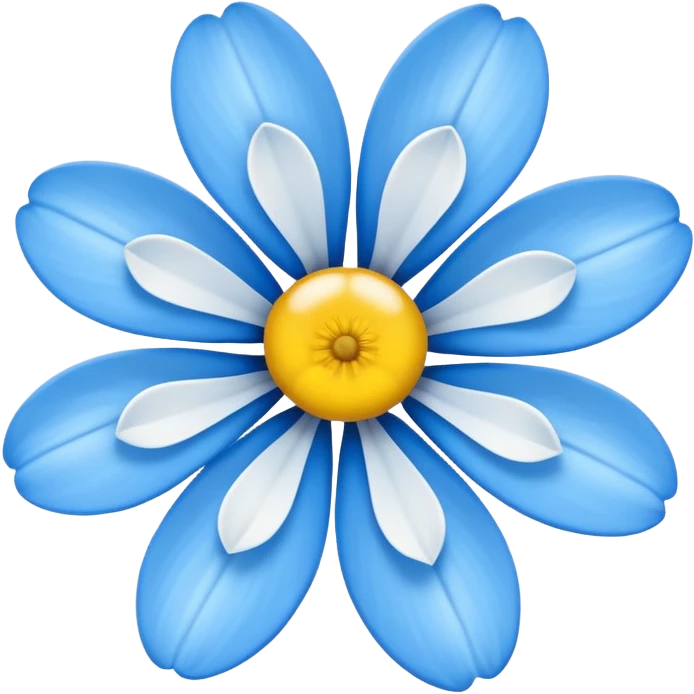 white blue  flower without yellow emoji