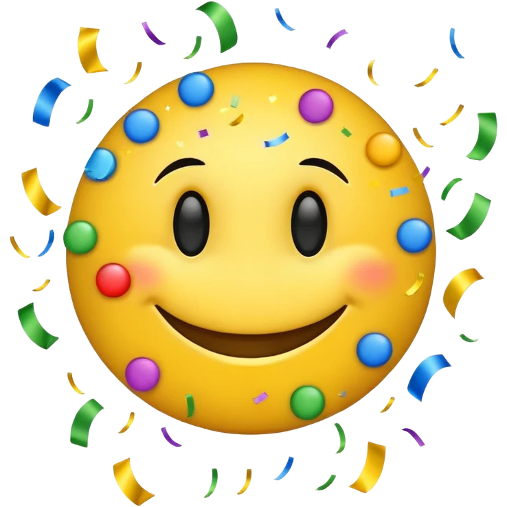 Smiley emoji with confetti  emoji