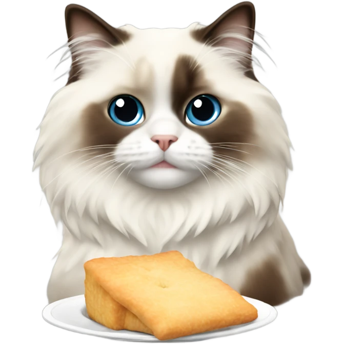 ragdoll eating emoji