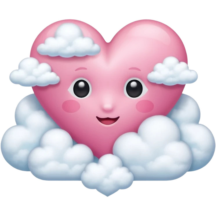 pink heart with clouds around it emoji