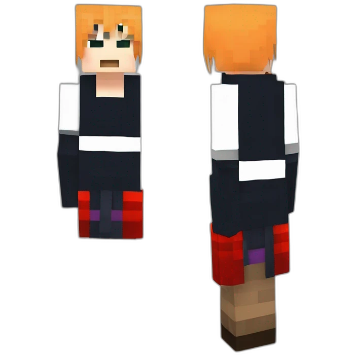 Kurosaki Ichigo estilo minecraft pulgar arriba emoji