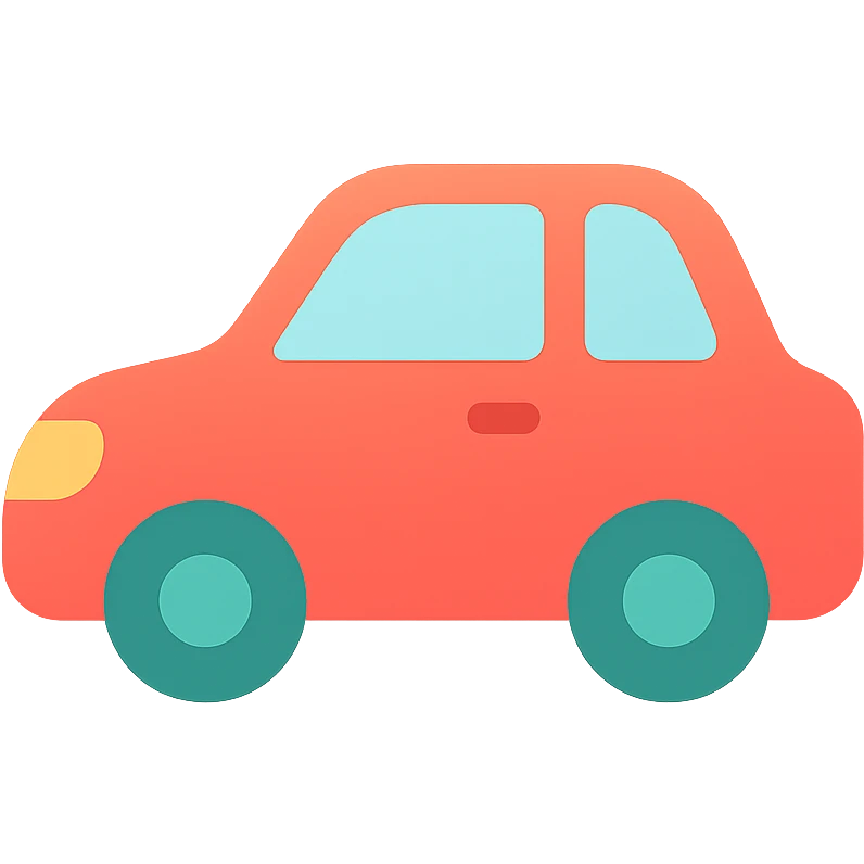 a car icon, vibrant and colorful emoji