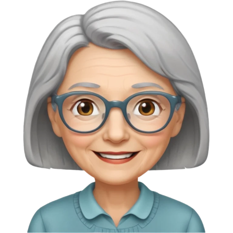 glasses elderly woman emoji