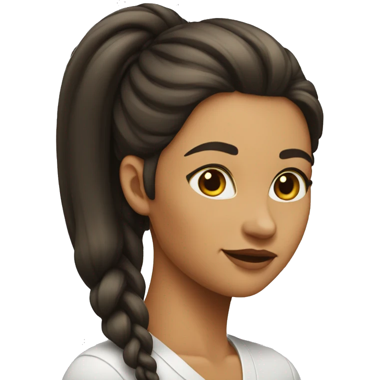 a lady with a long slick back hair emoji