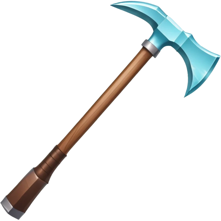 Minecraft diamond pickaxe with brown handle emoji