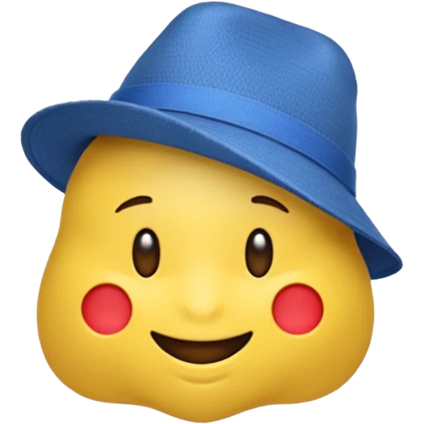 Панама синего цвета, панама в минималистичном стиле emoji. Материал панамы: джинса. У панамы есть черные шнурки. emoji