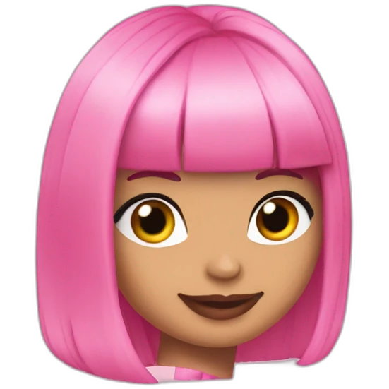 Nicki Minaj reel cheveux rose emoji
