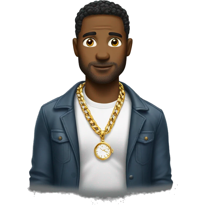 Man wearing chain and Rolex  emoji