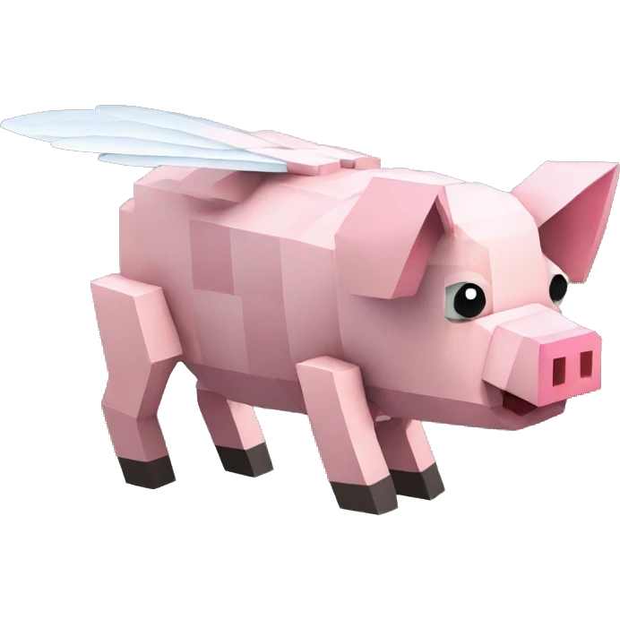 fly pig in Minecraft  emoji