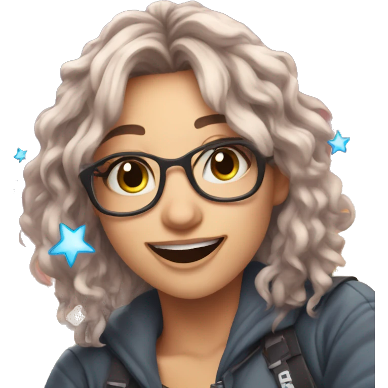 streamer girl that celebrate that she win  emoji