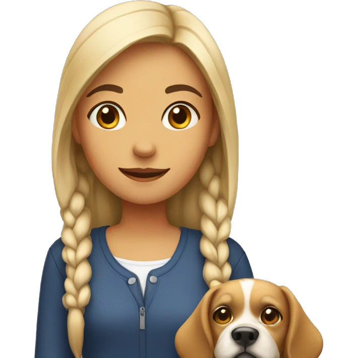 A girl with her dog  emoji