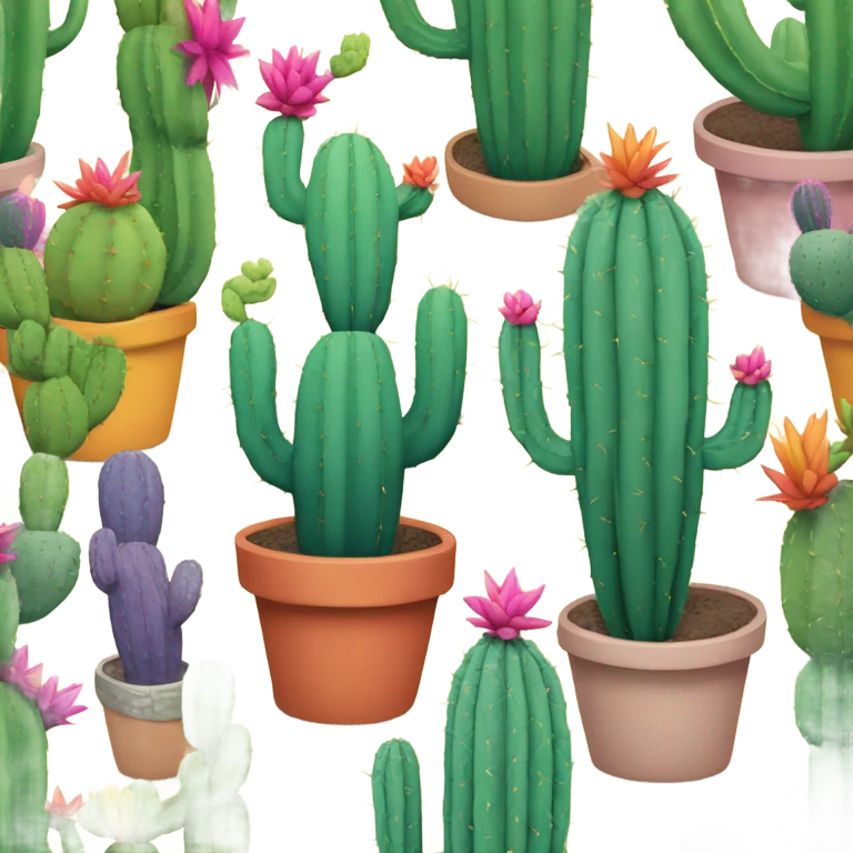 Colorful cactus emoji