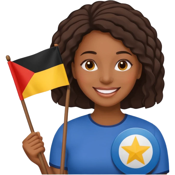 flat Flag holder black woman emoji