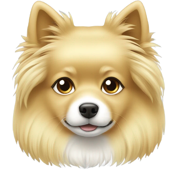 Blonde long hair girl heart German spitz white  emoji
