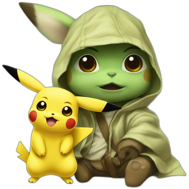 Pikachu et Bébé Yoda emoji