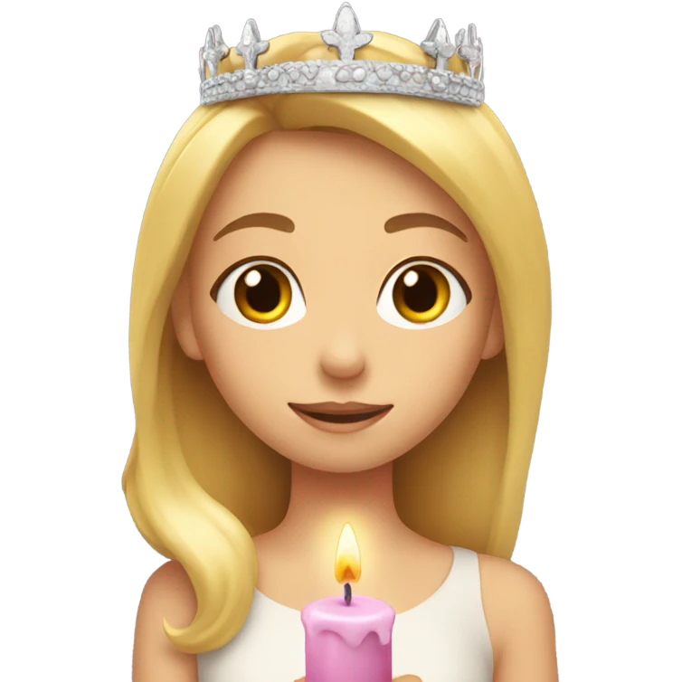 Blonde girl smelling candle with a crown on  emoji