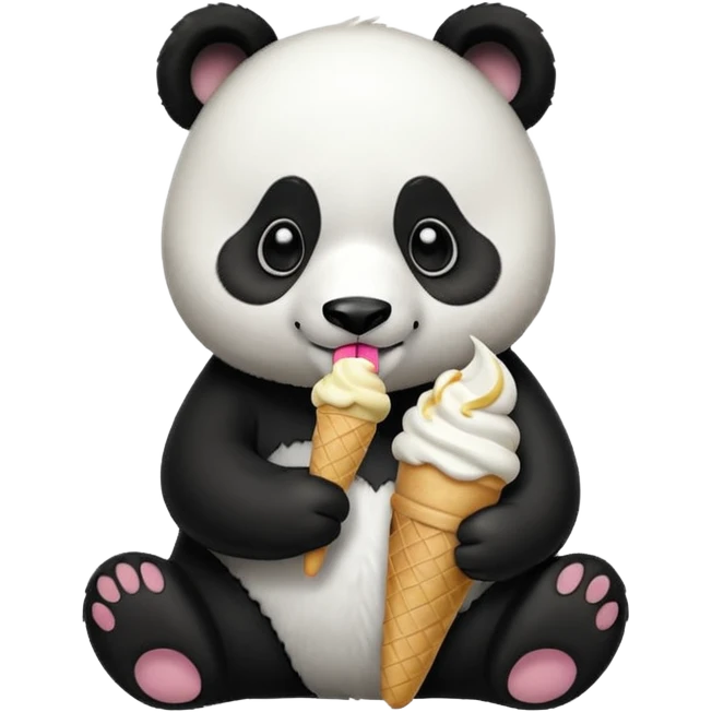 Panda eating ice cream emoji