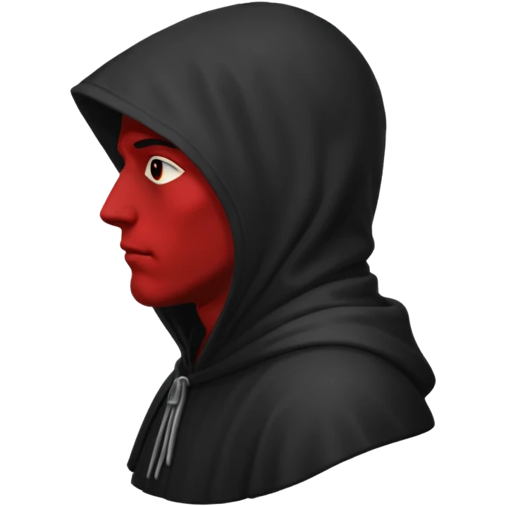 Hooded man from side view  emoji