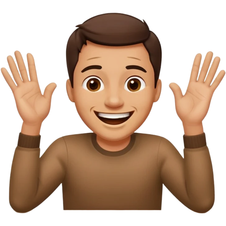A man is laughing and knocking with both hands on the table in front of him emoji