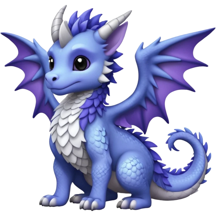 Indigo, white, black, grey, violet "Dutch Angel Dragon" emoji