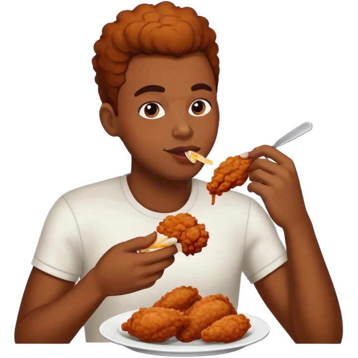 Black person eating chicken emoji